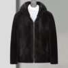 With hood, black