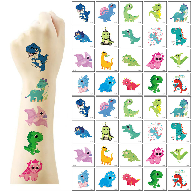 Cross-border New Cartoon Dinosaur Tattoo Sticker Children Cute Fun Trendy Temporary Arm Face Tattoo Sticker