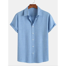 N 54133 Men's Solid Short Sleeve Shirt ��ʿ��ɫ�������