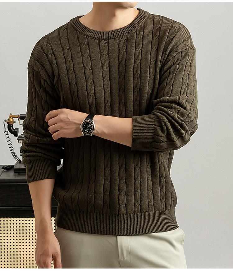 Cable Knit Crew-Neck Sweater