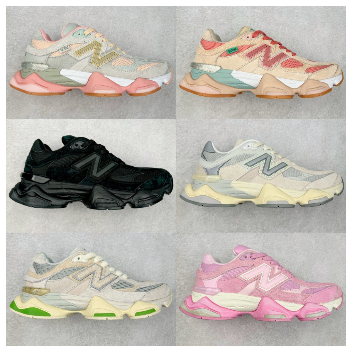 Putian versión alta nb9060 milenio pequeño pezuel de elefante ventilado para hombres y mujeres retro elevación de carrera lenta movimiento de fondo grueso