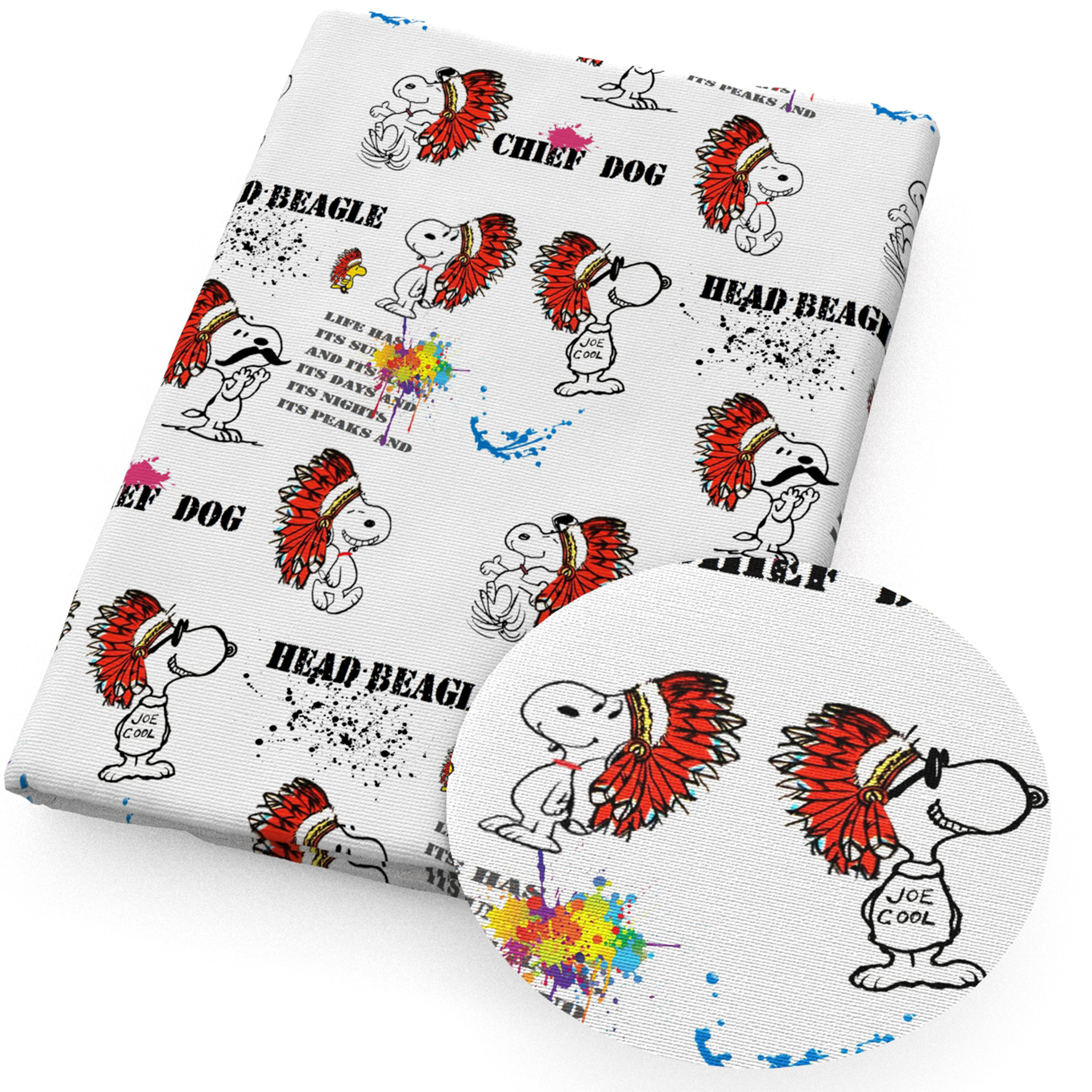 Perro Snoopy impresión de dibujos animados 100% tela de algodón DIY ropa hecha a mano bolsa, 1Yc55667