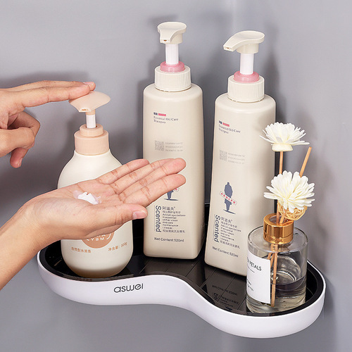 Storage rack toilet wall-mounted corner double-layer bathroom storage artifact no punching bathroom triangle storage rack