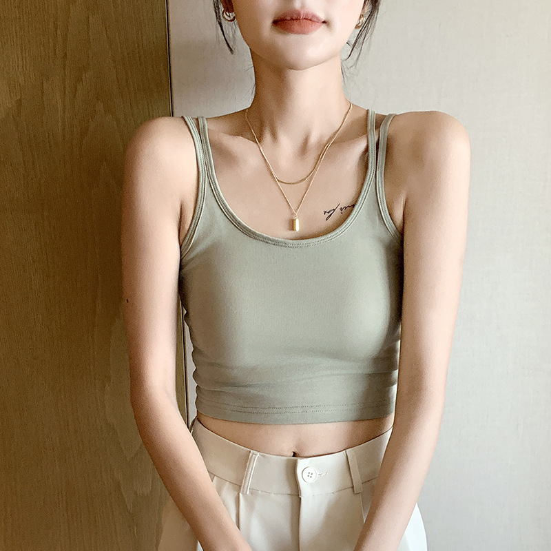 H 47生放送の白いサスペンダーのベストの女性の夏の外は胸のクッションの美背をつけて胸を拭きます。|undefined