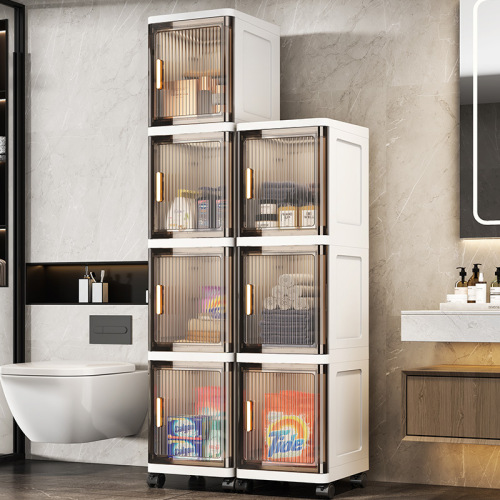 25-30 inches wide single door slot storage cabinet home storage shelf miscellaneous storage box transparent plastic cabinet