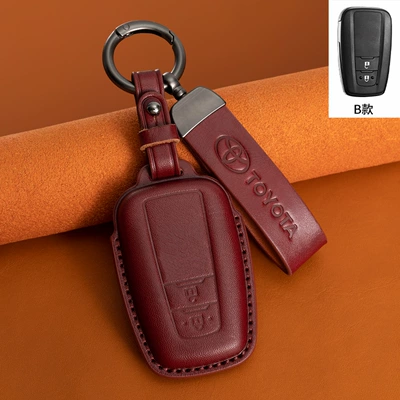 Rav4 Rongfang Corolla Ralink – Car key bag - type-b-burgundy-leather-rope