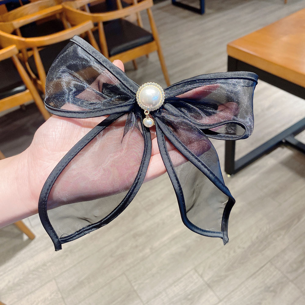 Fashion Organza Bow Hairpin Black Head Clip Fashion Hair Accessories Hair Rope display picture 5