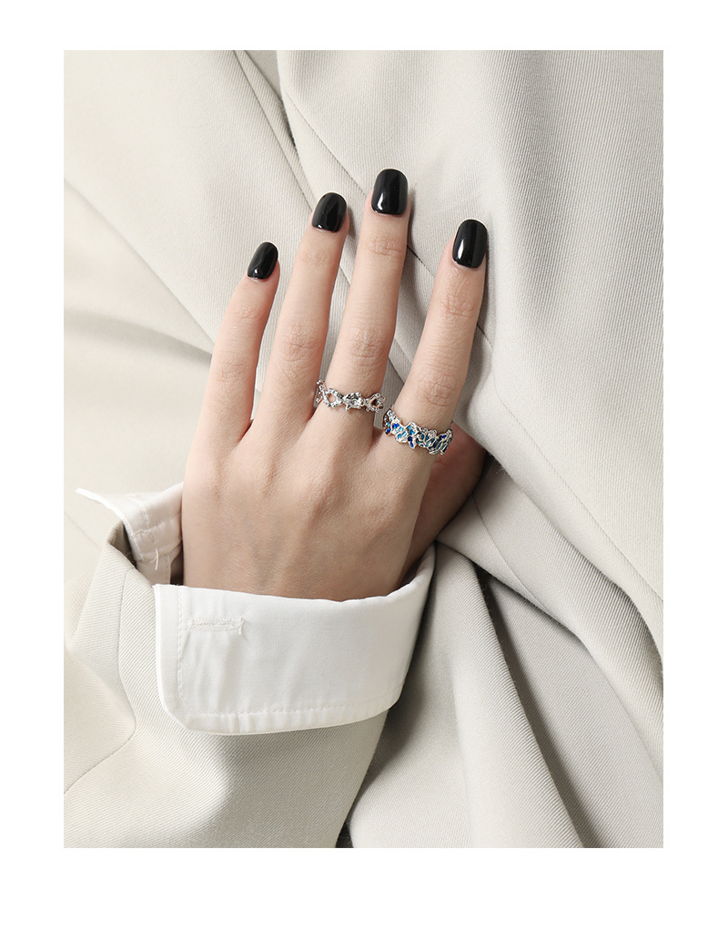 Geometric Pattern 925 Sterling Silver Open Ring Geometric