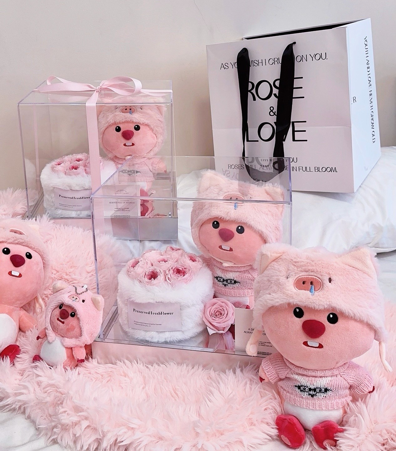 비버 케이크 플라워 박스 32*27*30cm