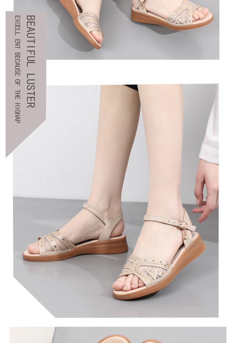 Sandal nữ đế bệt quai chữ V mềm mại chống trượt mùa hè — Màu đen chi tiết 10