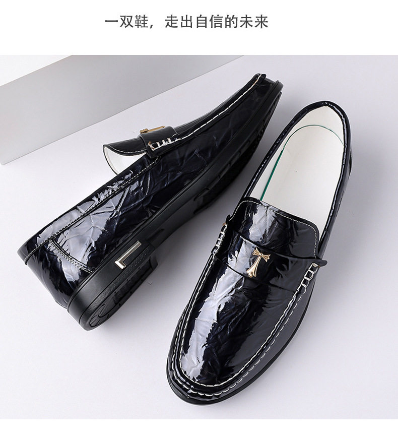 Giày lười nam phong cách Anh, xỏ chân tiện lợi, đế bằng, cỡ lớn — Màu nâu, Màu xanh dương, màu đen chi tiết 21