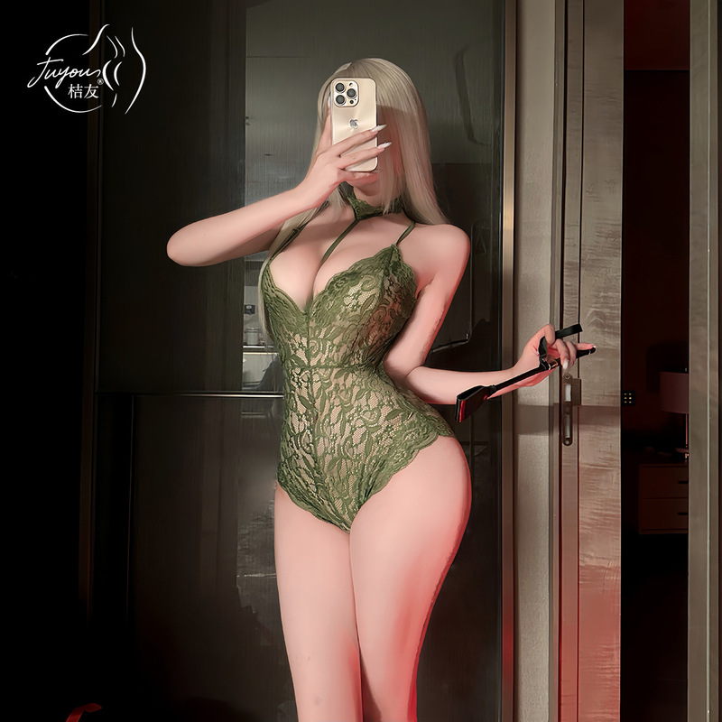 Orange Friends New Foreign Trade European and American Sexy Lingerie Sexy Lace Underwear Transparent Babydoll Women's Lace Bodysuit