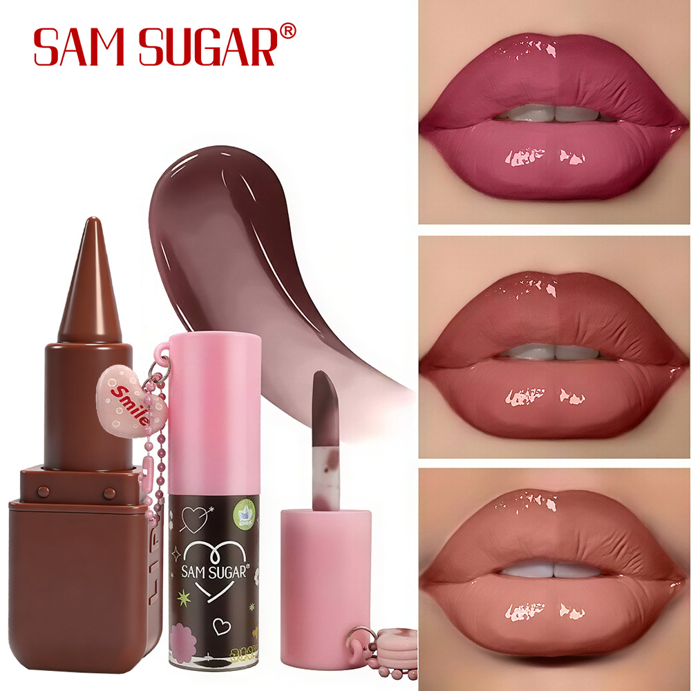 Cross-border SAM SUGAR Lip Liner Lip Oil Set Brilliant Moisturizing Lipstick Mirror Resistant