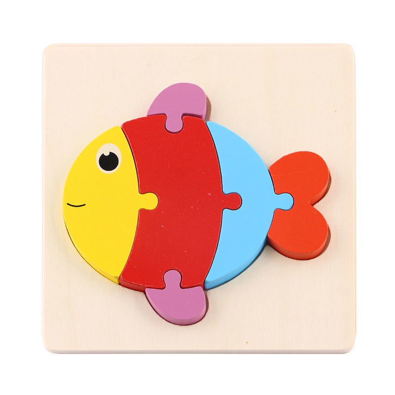 Rompecabezas para niños desarrollo de inteligencia educación temprana 3D de madera tridimensional bebé 1-2 años medio niños y niñas 6 juguetes educativos