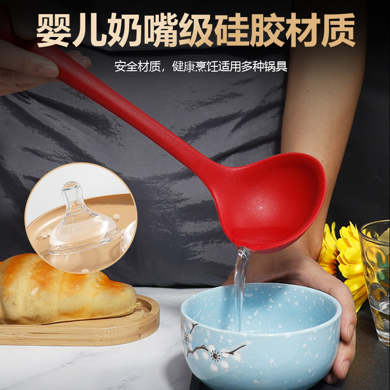 Espátula de silicona cuchara de sopa Espátula de silicona antiadherente de 8 piezas espátula mango alargado espátula utensilios de cocina de silicona de grado alimenticio al por mayor