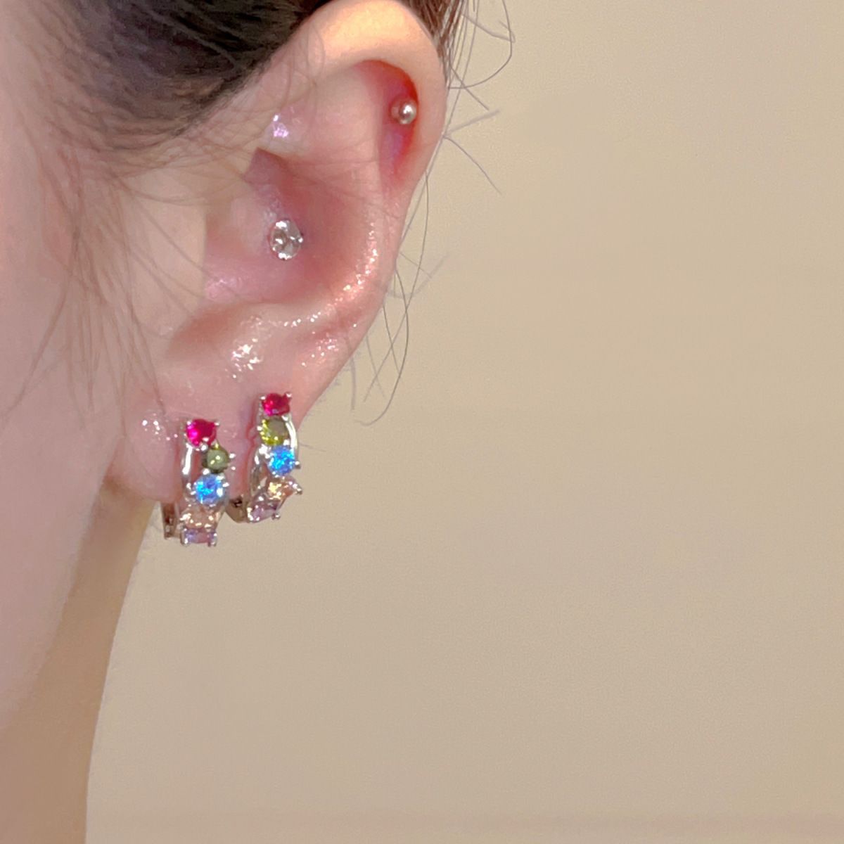 1 Pair Quantity Daily Occasion Alloy Material 1 Pair Modern Style Classic Style Color Block Inlay Alloy Zircon Earrings
