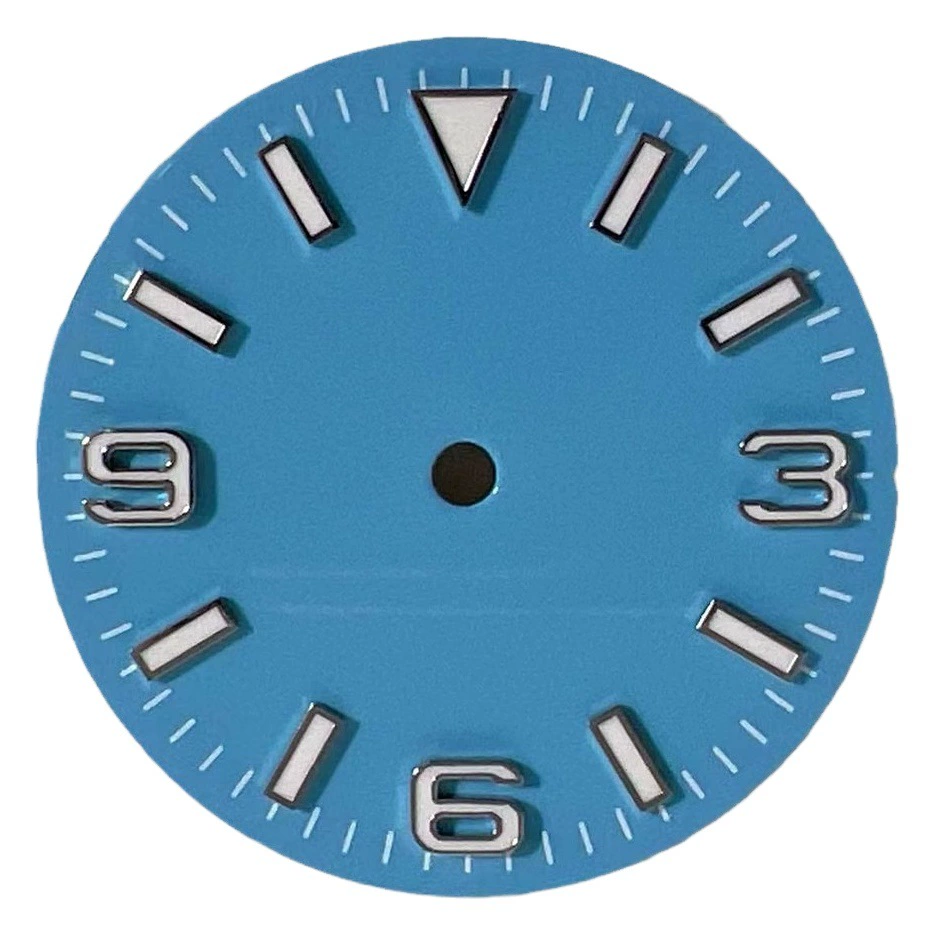 Модифицированный циферблат для ногтей 369, зеленый, светящийся 28,5 мм, подходит для движения NH35/36/4R/7s