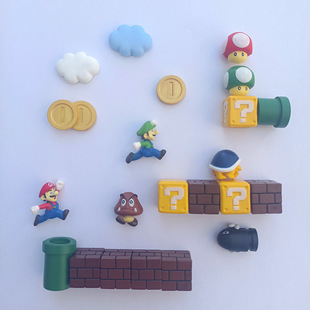 Creative Cartoon Super Mary Refrigerator Magnet Decorative Magnet Turtle Well Monster Embedded Integrated Link