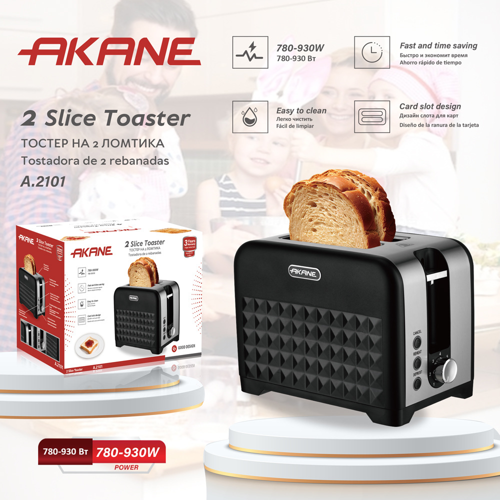 Akane Cross-Border European Toaster Toaster 2 Slices Breakfast Toaster