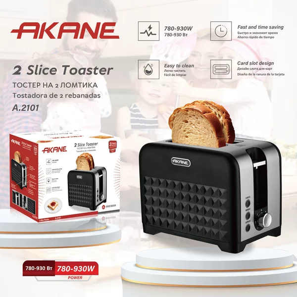 Akane Cross-Border European Toaster Toaster 2 Slices Breakfast Toaster