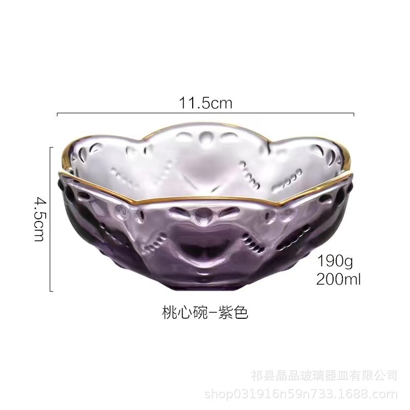 金の縁のガラスの銀の耳の碗のレースの小さい碗の高級な水晶の碗の砂糖の水の碗のサラダの碗のツバメの巣の碗のデザートの碗の卸売り|undefined