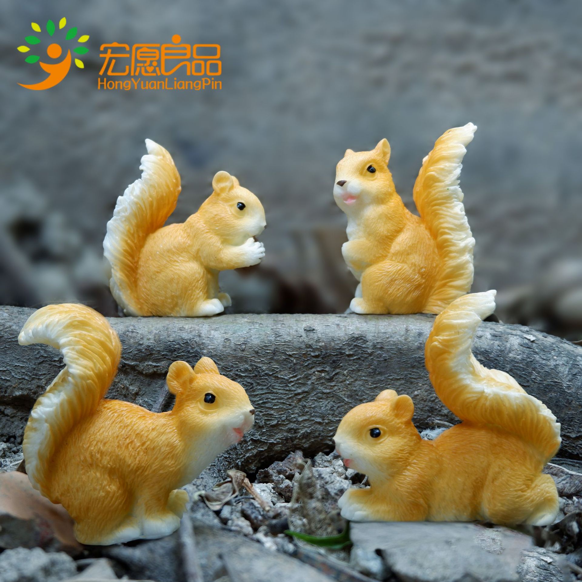 Squirrel Micro Landscape Resin Crafts Creative Simulation Small Ornaments Gardening Bonsai Brazilian Wood Decorations Large