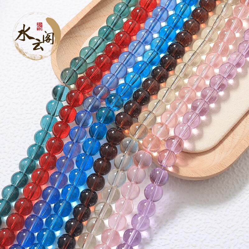 6-14mm Imitation Crystal High Ice Transparent Beads Handmade DIY Glass Beads Bracelet Beads Loose Beads Jewelry Accessories Wholesale