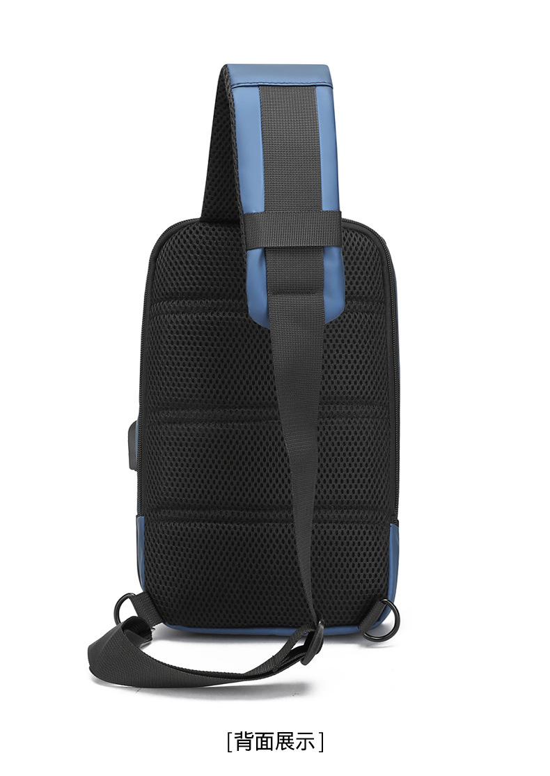 Cross-border chest bag, men's crossbody bag, single-shoulder backpack, multi-functional large-capacity charging crossbody small bag, messenger bag, men's bag undefined