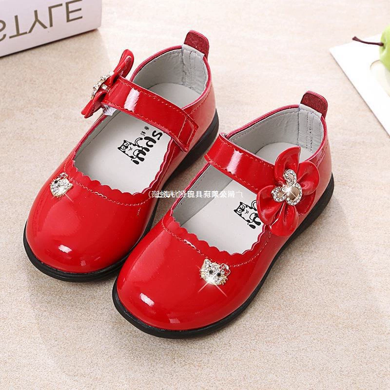 Кожаные туфли для девочек, туфли принцессы, новые весенне-осенние нескользящие туфли для малышей, детская обувь, детская обувь, супермягкая обувь для выступлений.