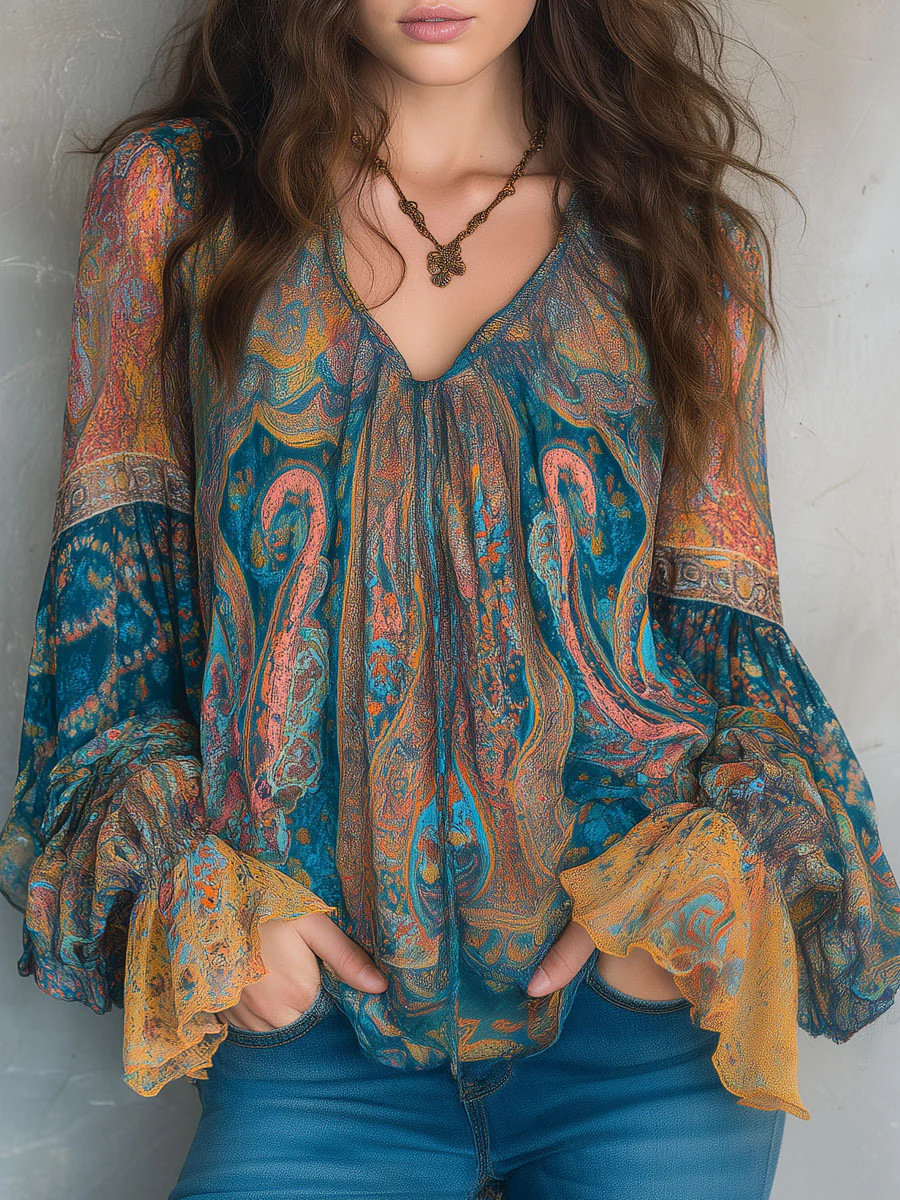 2026 Cross-Border European And American Independent Site Casual Vacation Bohemian Ethnic Style Printed_ecoleips.com