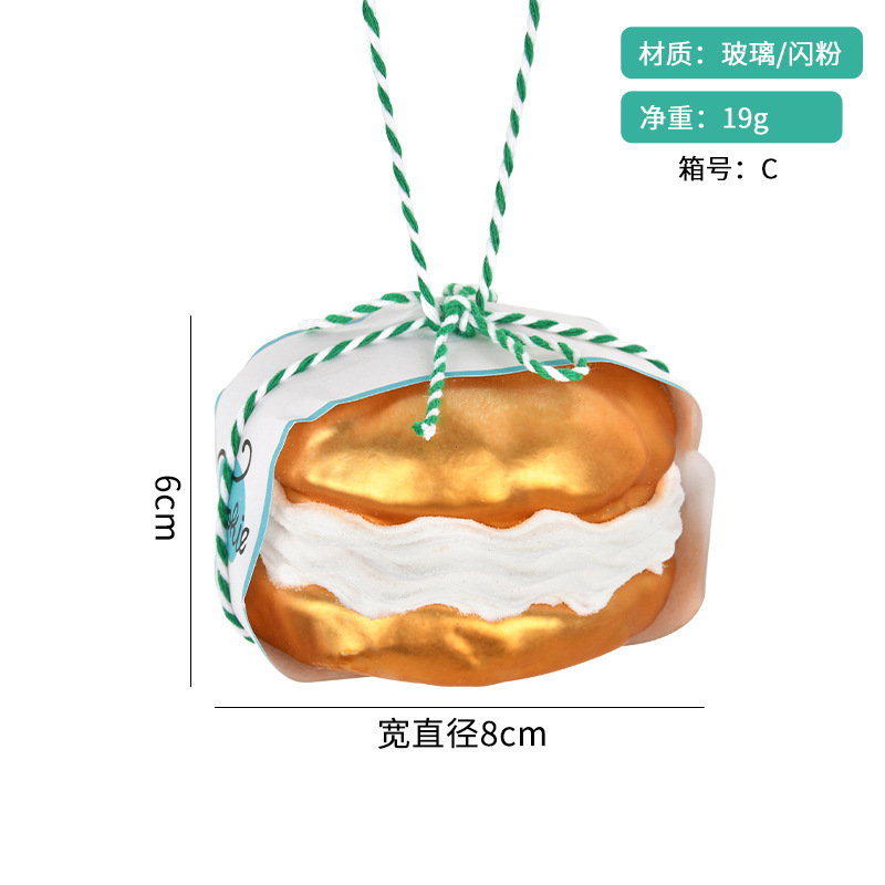 クリスマス装飾用品ガラス塗装ボールクリエイティブペンダントクリスマスツリーシーンアレンジメント雪だるま食品スタイリングペンダント|undefined