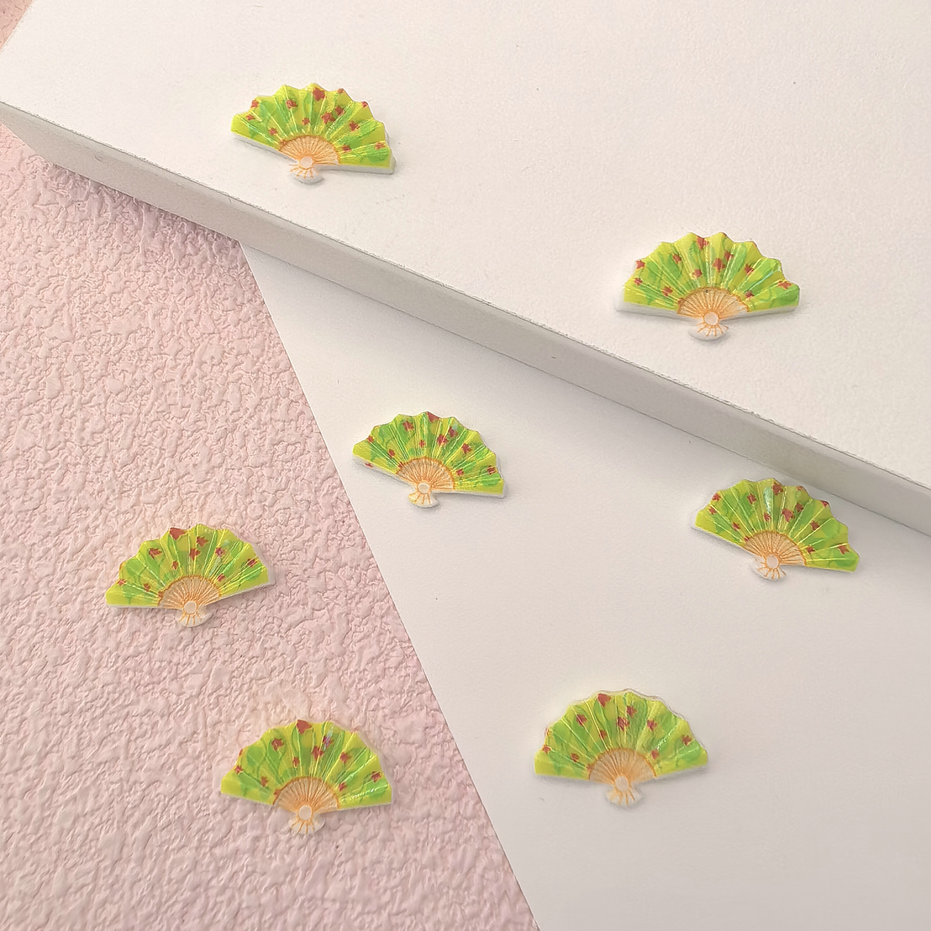 夏天跨境国潮爆款扇子树脂手工DIY服装辅料手机壳配件批发00