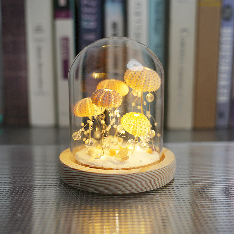 Creative Sea Urchin Shell Jellyfish Lamp Family Team Building Activity Handmade DIY Night Light Atmosphere Light Gift Material Package Creative Sea Urchin Shell Jellyfish Lamp Family Team Building Activity Handmade DIY Night Light Atmosphere Light Gift Material Package