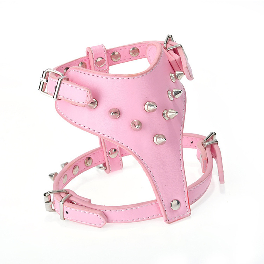 Adjustable Dog Camisole Stylish Studded Leather Leash - Lifestyle