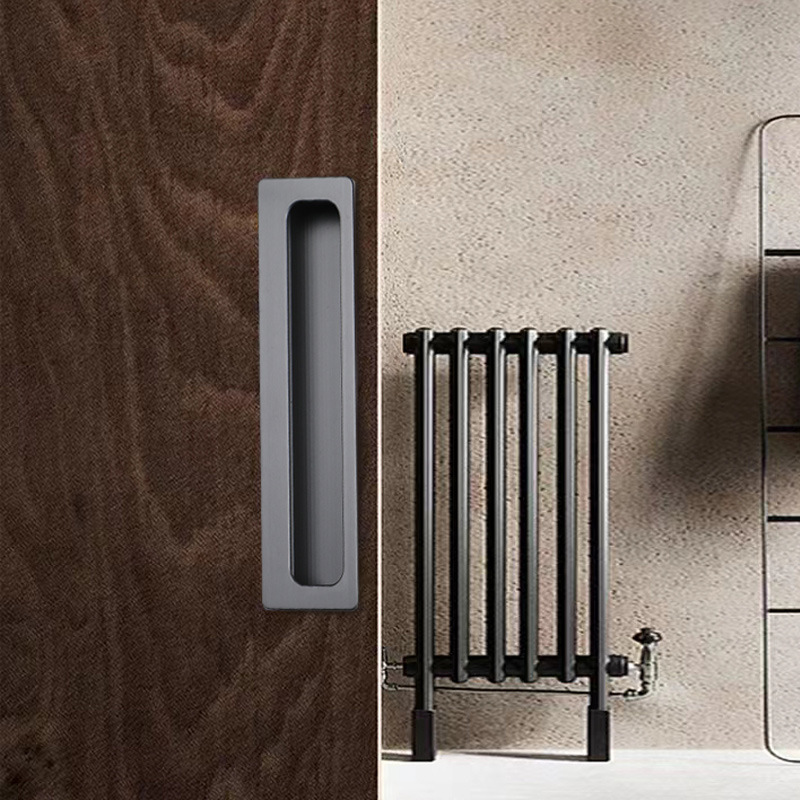 One-piece light luxury extended one meter large wardrobe door handle European style golden black cabinet with built-in invisible slotted handle