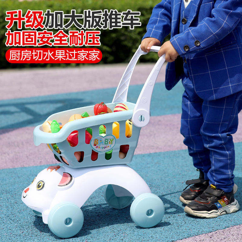 Children's shopping cart toy girl's cutting music vegetable and fruit doll supermarket small trolley play house Baby Big Kitchen Children's shopping cart toy girl's cutting music vegetable and fruit doll supermarket small trolley play house Baby Big Kitchen
