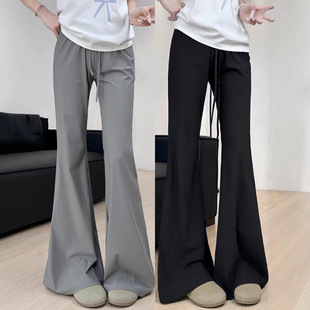 Ice Silk Flared Sun Protection Pants for Women, Summer Thin 2025 New Style, Drapey Casual Quick-Dry Sports Petite Flared Pants