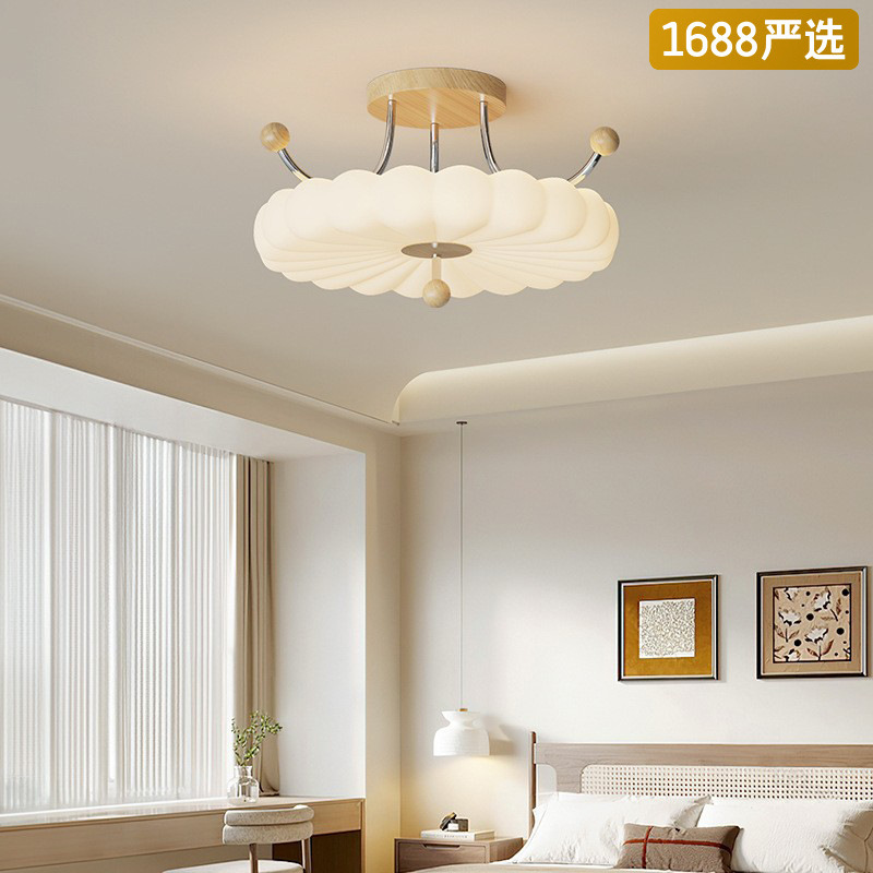 [Seleccionado] Estilo de troncos espectro completo estilo crema retro lámpara de corona lámpara de techo de protección ocular de restaurante medieval francés