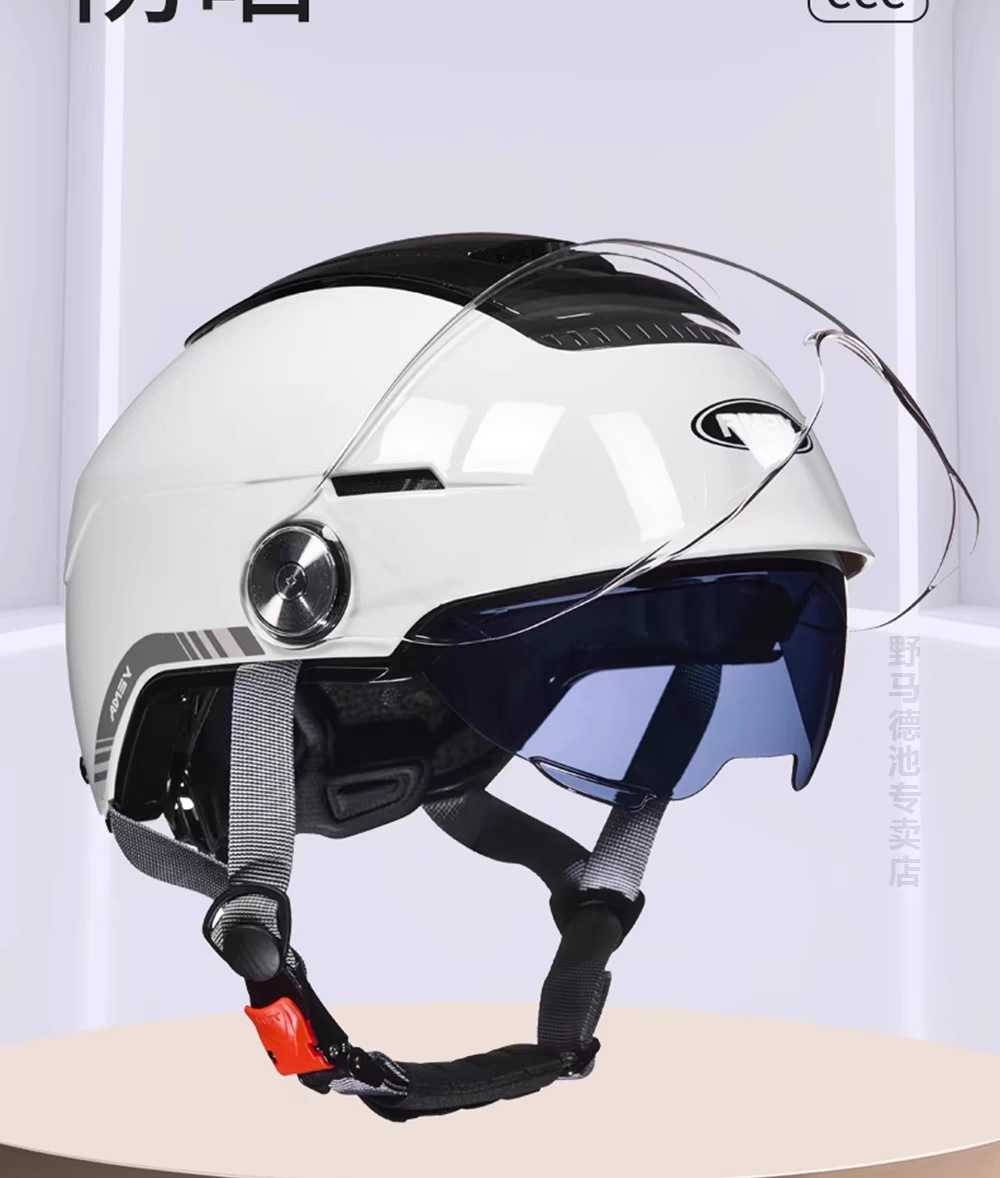 Mustang Helmet】3C certified summer sun protection breathable electric vehicle motorcycle half helmet for men and women, suitable for all seasons