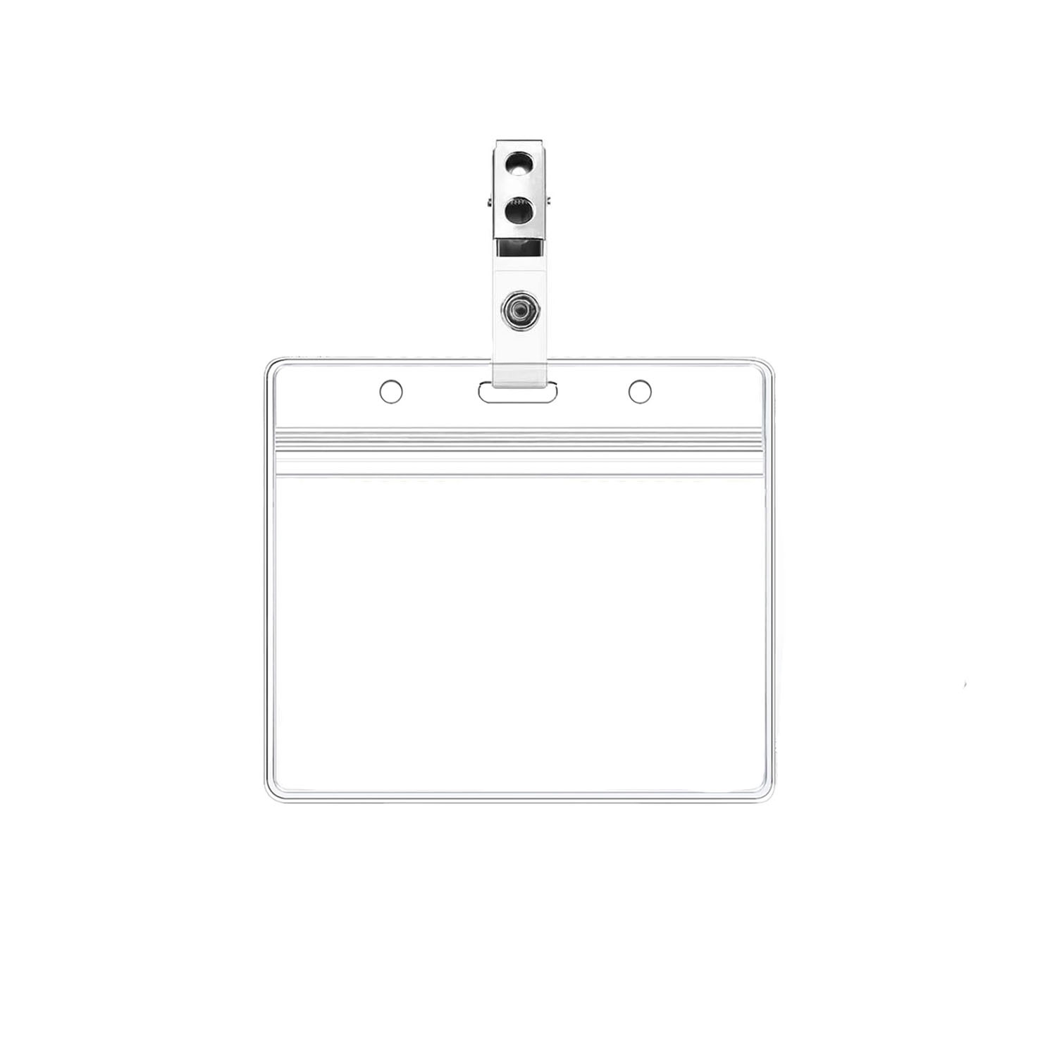 Transfronterizo Amazon Venta caliente impermeable titular de la tarjeta de identificación vertical impermeable titular de la tarjeta con doble agujero titular