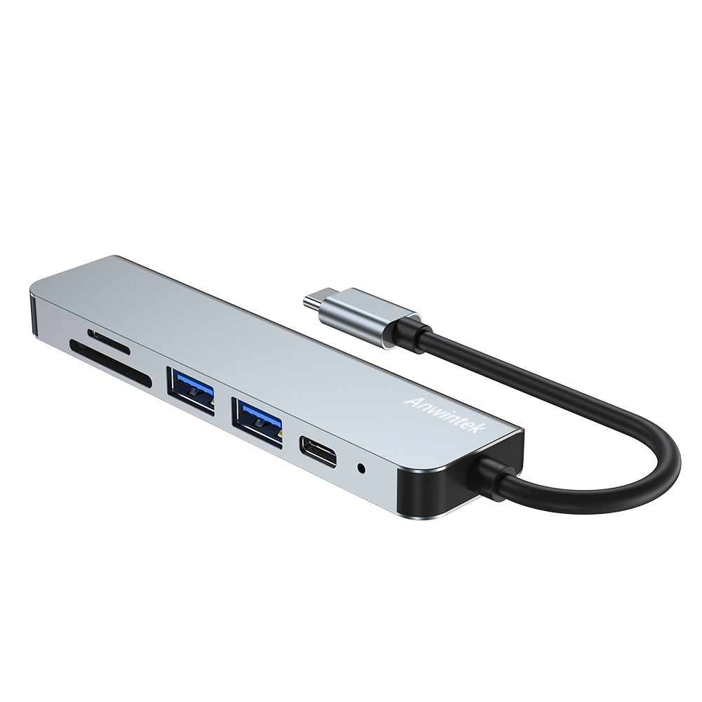 Type C扩展坞六合一USB3.0 HUB集线器多接口Anwintek拓展坞可定制