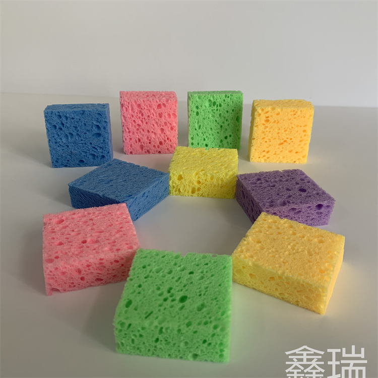 Environmentally Friendly Wood Pulp Cotton Dishwashing Sponge for Household Kitchen Degreasing Artifact Without Odor and More Secure Multi-Color Mixed Packaging