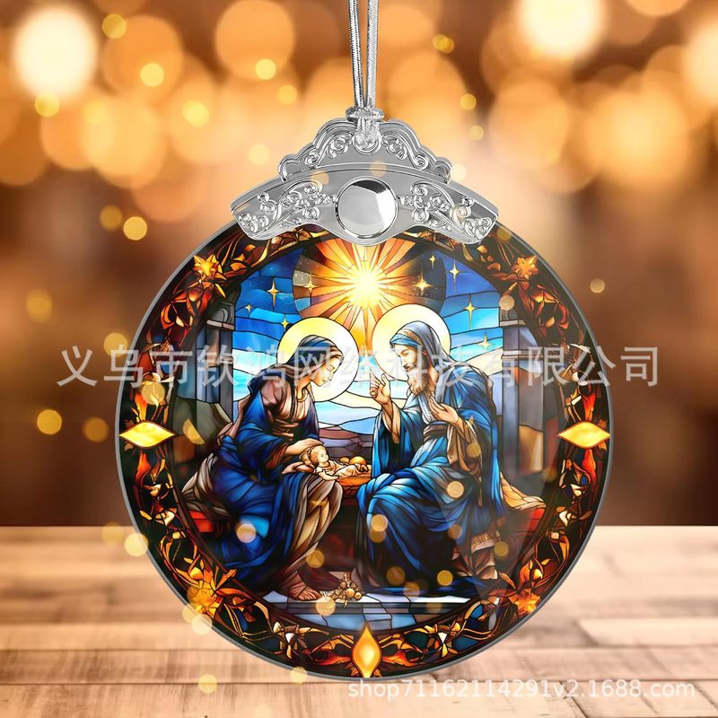 跨境现货玻璃圣诞树挂件透明玻璃圣诞节装饰品创意节日礼品挂饰|undefined
