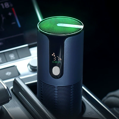 Hava təmizləyiciləri Suitable for Xiaomi Car Pm2.5 - navy-blue-upgraded-digital-display-charging-model-o3-negative-ion-activated-carbon-purifier-30-million-negative-ions-2-minutes-super-speed-purification