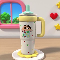 蜡笔小新杯子保温杯女生大容量高颜值2025新款吸管杯保温保冷水杯