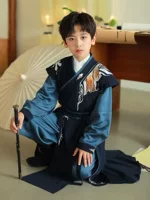 Новый костюм для мальчиков Hanfu, весенне-осеннее банкетное платье, осенне-зимнее Детское платье в китайском стиле, Детская Китайская одежда