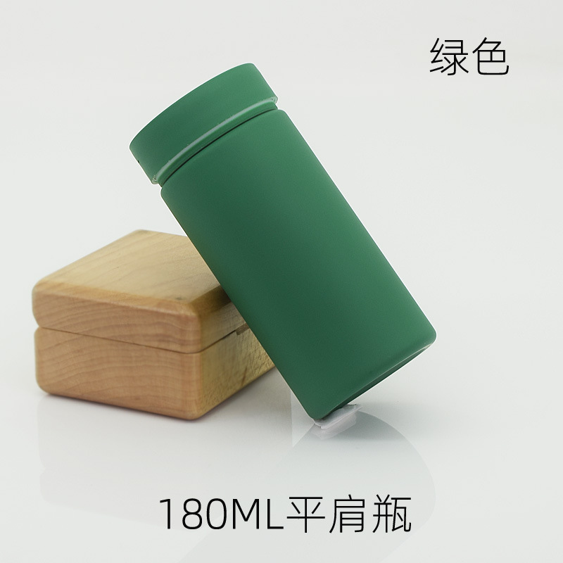 180ML Green Flat Shoulder PET Bottle Green Flat Shoulder Cover
