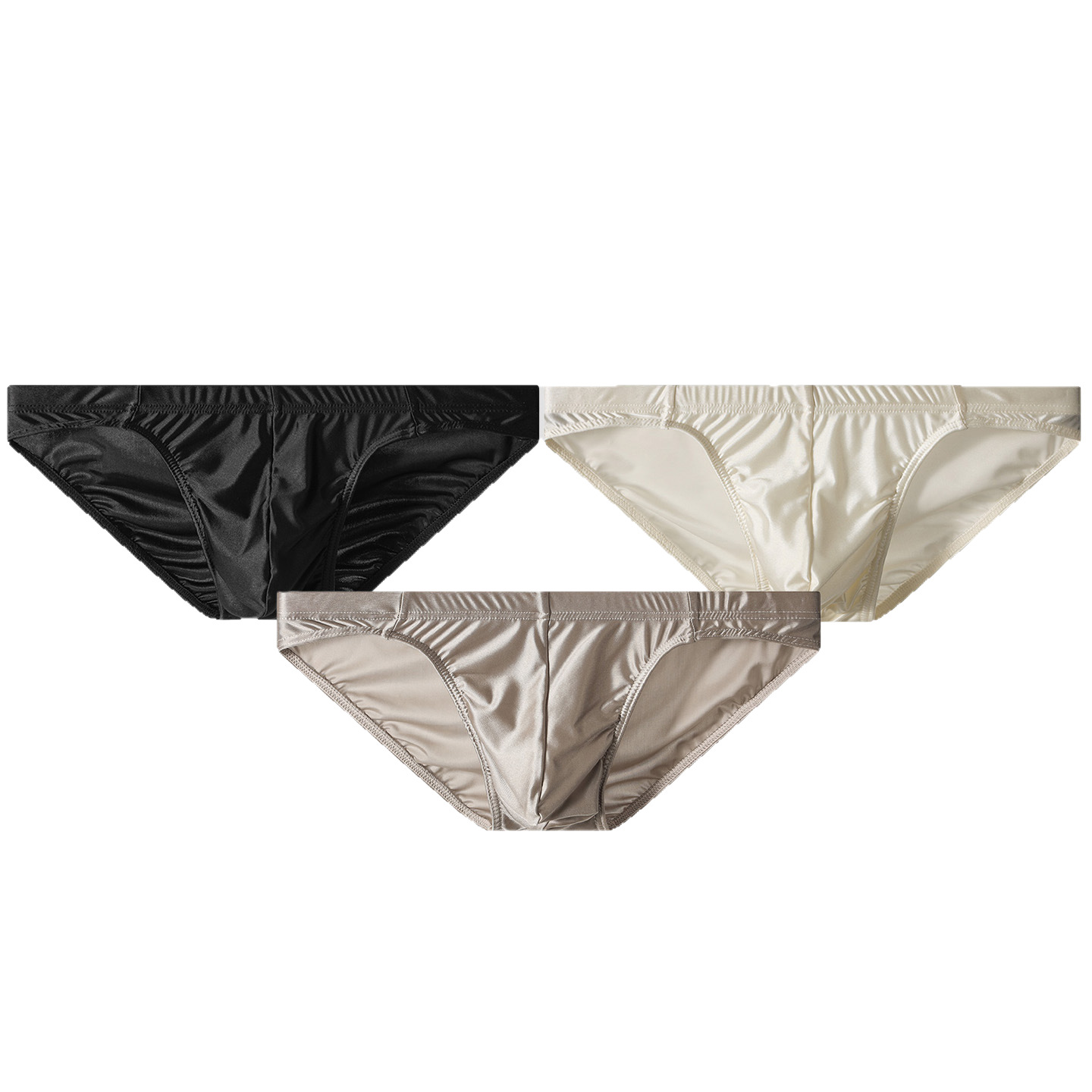 Men's Ice Silk Briefs Youth Sexy Personality Seamless Shorts Top Bottoms Large Size Loose