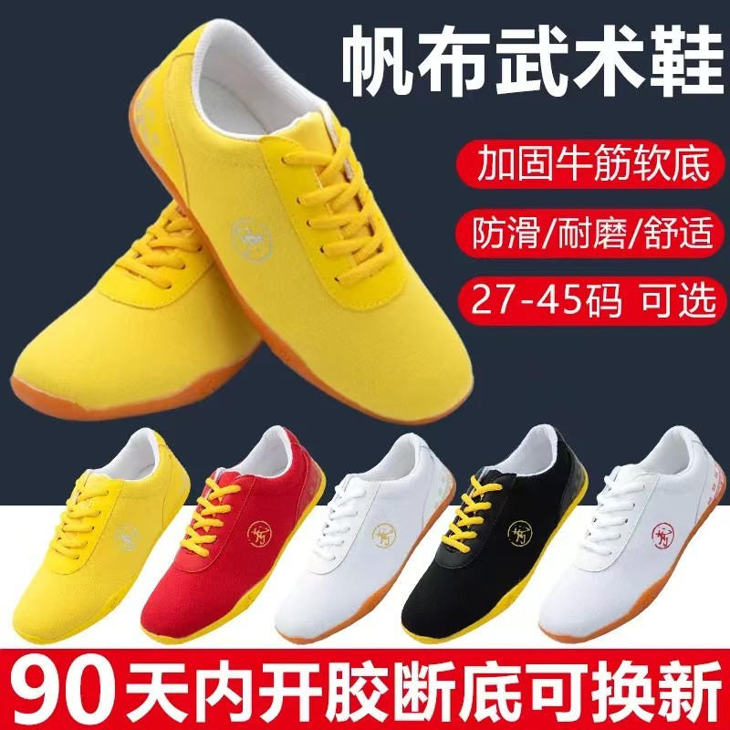 Tai Chi Shoes with Beef Tendon Soles for Women, Summer Breathable Canvas Shoes, Performance Martial Arts Training Shoes, Tai Chi Practice Shoes, Men's Sports Shoes