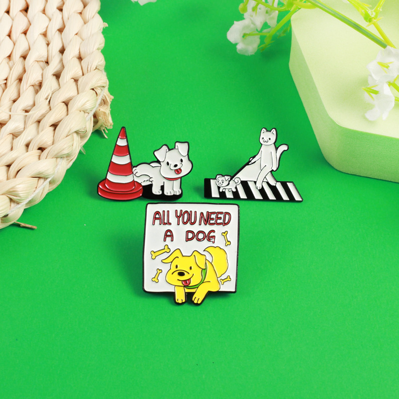 Daily, Shopping Occasion Cute Pin Letter Dog Cat Alloy Stoving Varnish Unisex Brooches